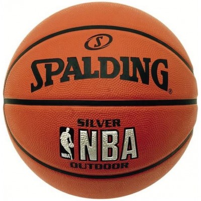 Мяч баскетбольный №7 SPALDING NBA SILVER с логотипом NBA 83016 Оранжевый