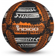 Мяч футбольный №5 INDIGO STREET GAME для игры на асфальте (PU прорезиненный) IN157 Бело-черно-оранжевый