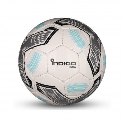 Мяч футбольный №2 INDIGO SNOW тренировочный (PU SEMI) Сувенирный IN029 Бело-серо-голубой