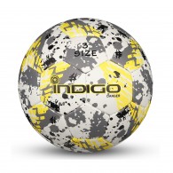 Мяч футбольный №3 INDIGO DANGER тренировочный (PU 1.2мм) Юниор IN032 Бело-серо-желтый