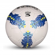 Мяч футбольный №3 INDIGO RAIN тренировочный (PU SEMI) Юниор IN031 Бело-сине-желтый