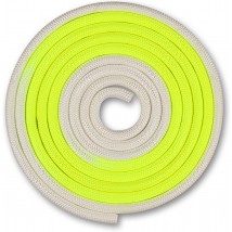 Скакалка для художественной гимнастики утяжеленная двухцветная INDIGO 165 г IN168 3 м Бело-лимонный