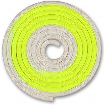 Скакалка для художественной гимнастики утяжеленная двухцветная INDIGO 165 г IN168 3 м Бело-лимонный