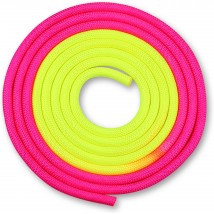 Скакалка для художественной гимнастики утяжеленная двухцветная INDIGO 165 г IN041 3 м Желто-Розовый