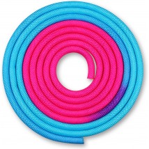Скакалка для художественной гимнастики утяжеленная двухцветная INDIGO 165 г IN039 3 м Голубо-розовый