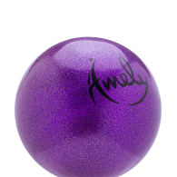 Мяч для художественной гимнастики AGB-203 19 см, фиолетовый, с насыщенными блестками