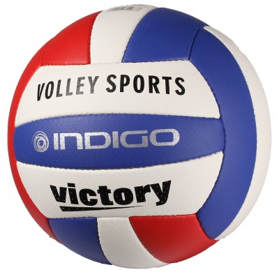 Мяч волейбольный INDIGO VICTORY тренировочный шитый (PU) 100067 Бело-сине-красный